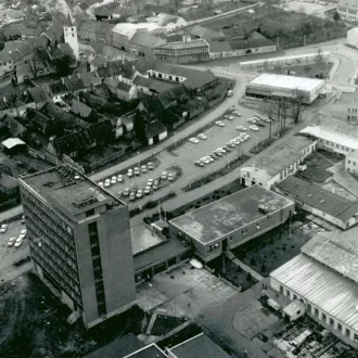 View from the new 110-meter-high chimney on the Jihostroj company premises